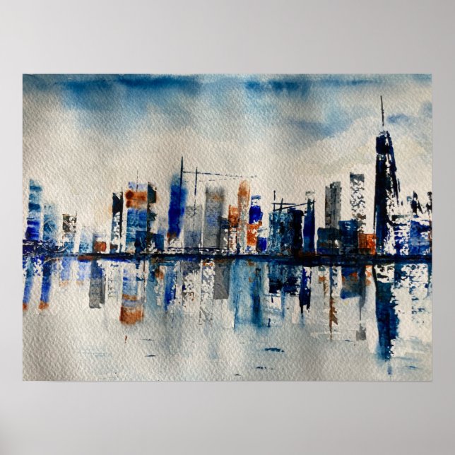 Poster Pintura de Abstrato Skyline City in Londres (Frente)