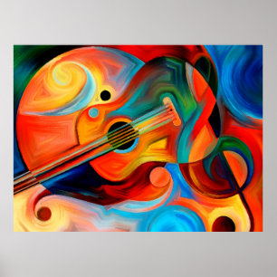 Poster pintura de abstrato sobre música e ritual