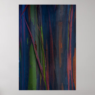 Poster Pintura de abstrato verde azul e castanho