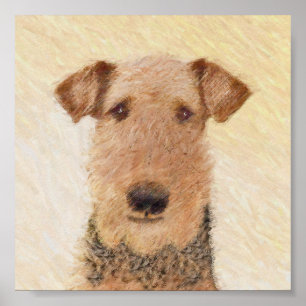 Pôster Pintura de Airedale Terrier - Arte original bonita