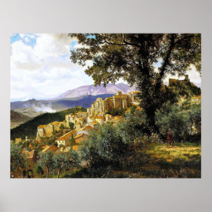 Poster Pintura de Albert Bierstadt, Cartão Olevano