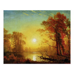 Pôster pintura de Albert Bierstadt, Nascer do Sol,