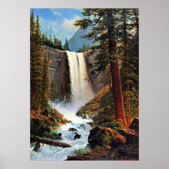 Poster Pintura de Albert Bierstadt, Vernal Falls (Frente)