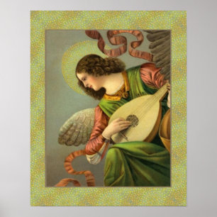 Poster Pintura de Anjo com Bandolim