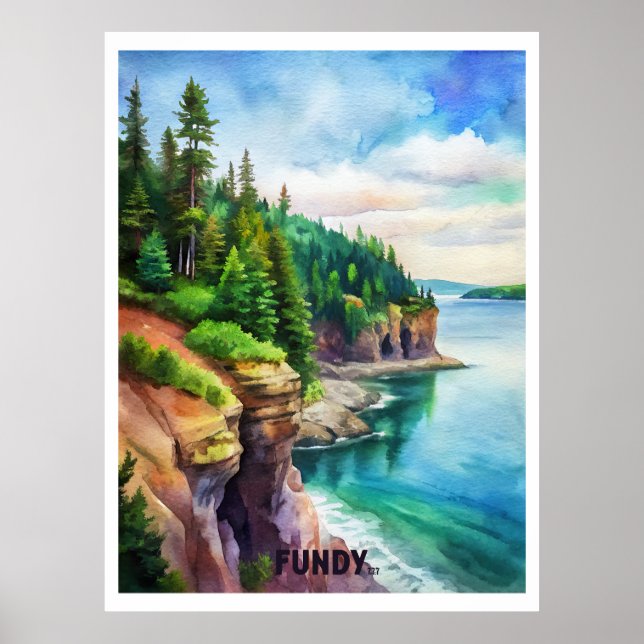 Poster Pintura de Aquarela do Fundy National Park (Frente)
