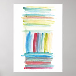 Pôster pintura de aquarela em linhas horizontais verticai