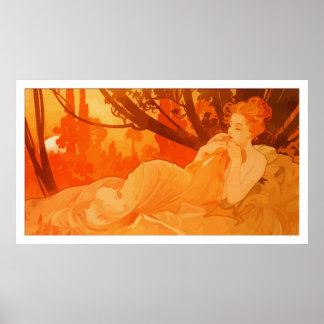 Poster Pintura de Art Nouveau inspirada em Mucha