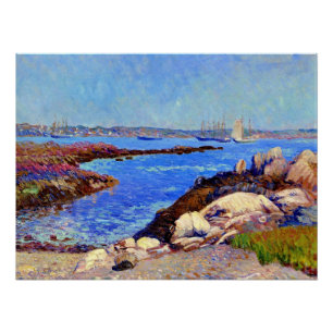 Pôster pintura de arte fina do porto de Portsmouth, NH,