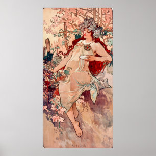 Poster Pintura de Arte Nova de Outono por Alphonse Mucha
