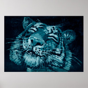 Poster Pintura de arte Pintura fina Tigre de cor oleosa e