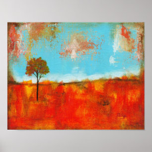 Pôster Pintura de Árvore de Paisagem de Abstrato Raptura