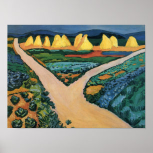 Poster Pintura de August Macke, Campos Vegetais