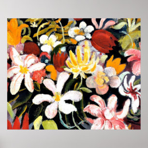 Poster Pintura de August Macke, Tapete de Flores