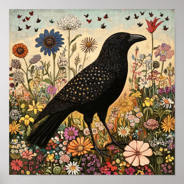 Poster Pintura de aves selvagens (Frente)