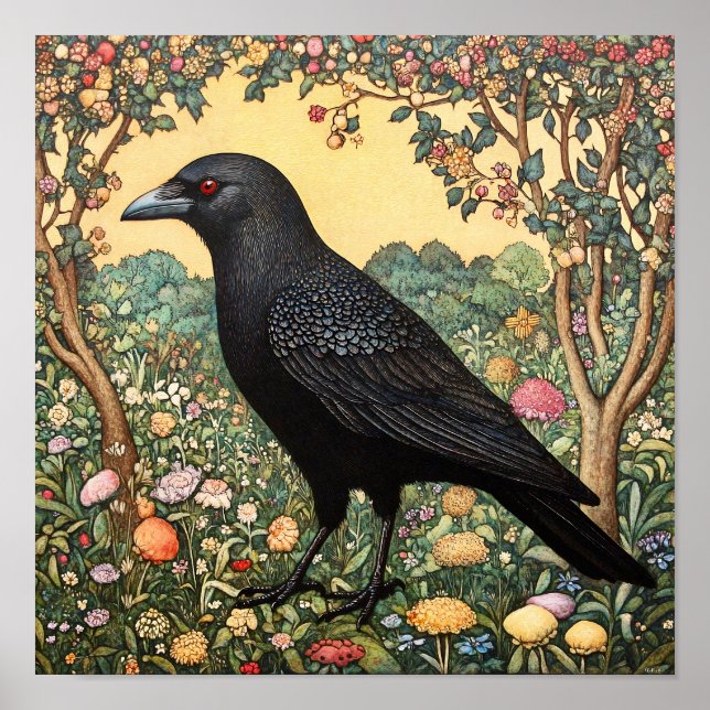 Poster Pintura de aves selvagens (Frente)