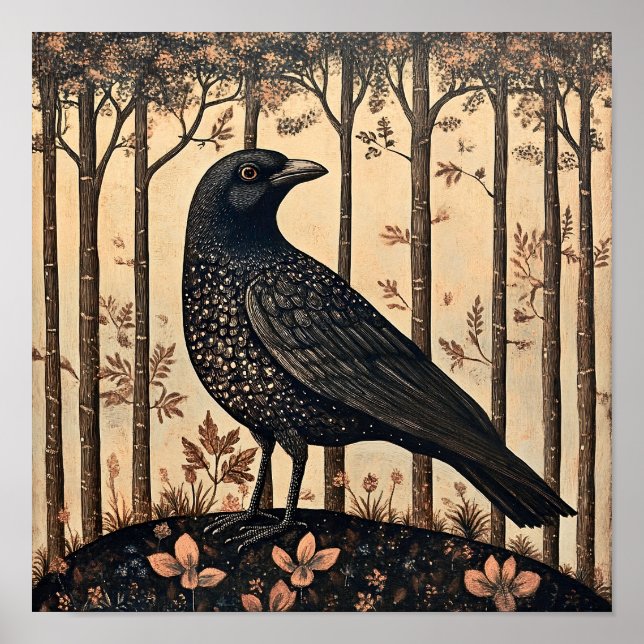 Poster Pintura de aves selvagens (Frente)