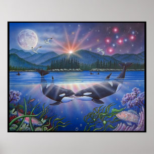 Pôster Pintura de Baleia Assassina