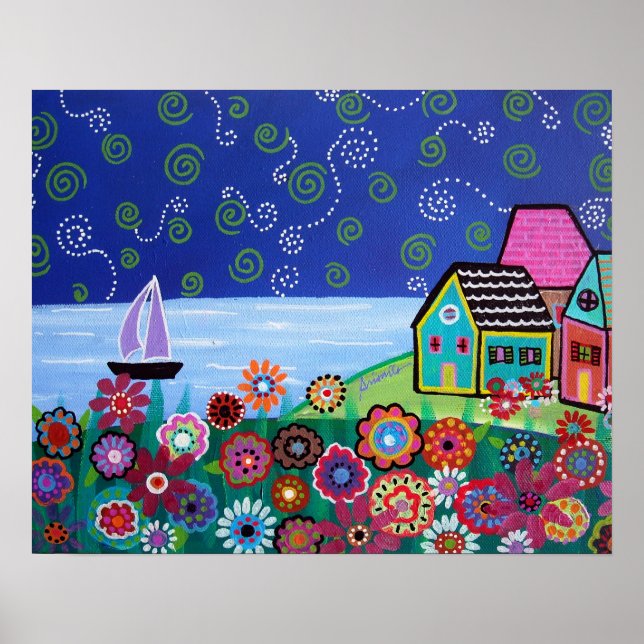 PÔSTER PINTURA DE BARCO DE NAVEGAÇÃO (Frente)