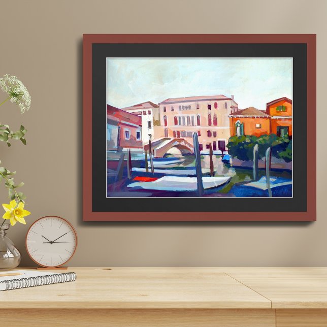 Poster Pintura de Barcos do Dorsoduro, Veneza, IT (Criador carregado)