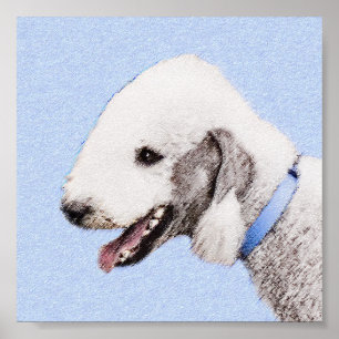 Poster Pintura de Bedlington Terrier - Arte de Cachorro O