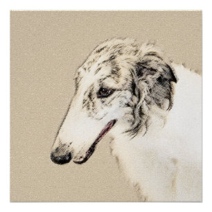 Pôster Pintura de Borzoi (Silver Brindle) Original