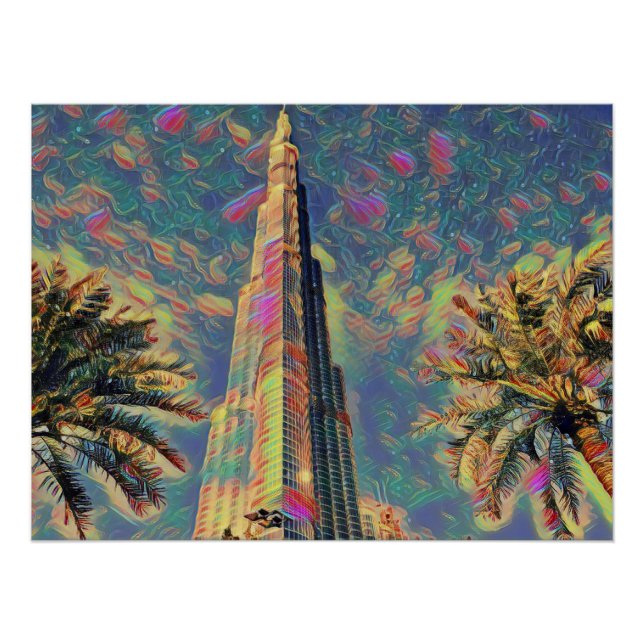 Pôster Pintura de Burj Khalifa (Frente)
