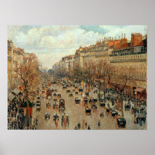 Poster Pintura de Camille Pissarro Boulevard Montmartre