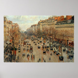 Poster Pintura de Camille Pissarro Boulevard Montmartre