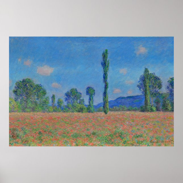 Poster Pintura de Campo de Papoila Monet (Frente)