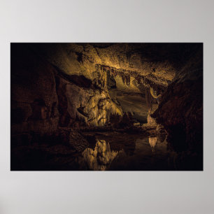 POSTER PINTURA DE CAVERNA BRANCA E PRETA