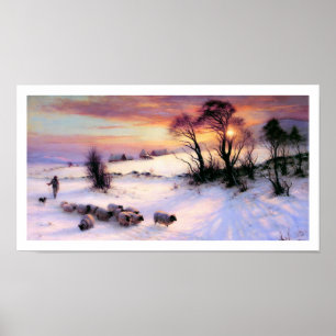 Pôster Pintura de cena do inverno por Joseph Farquharson