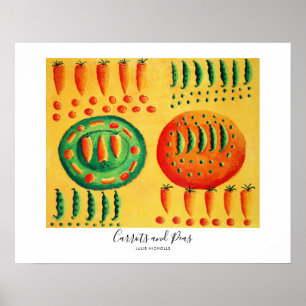 Poster Pintura de Cenouras e Ervilhas