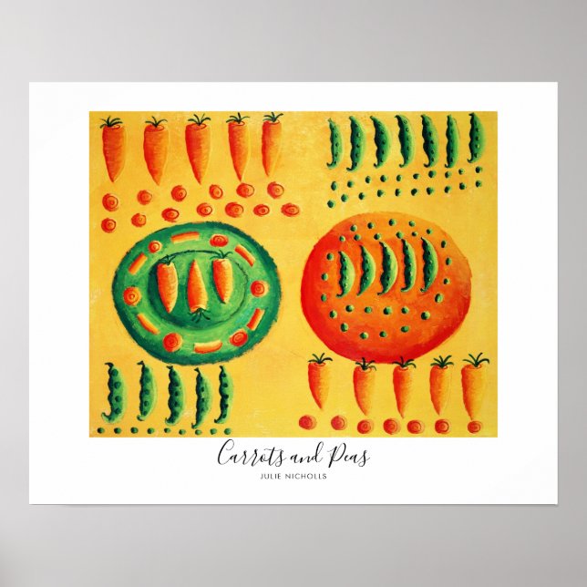 Poster Pintura de Cenouras e Ervilhas (Frente)