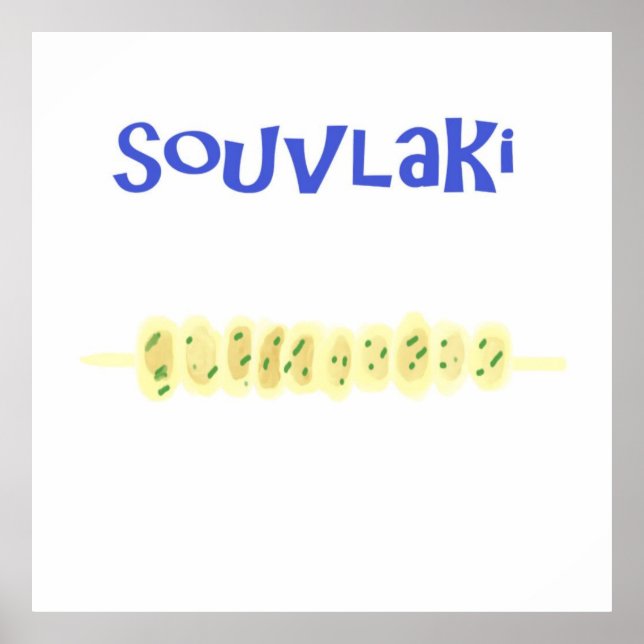 Poster pintura de comida em souvlaki greek (Frente)