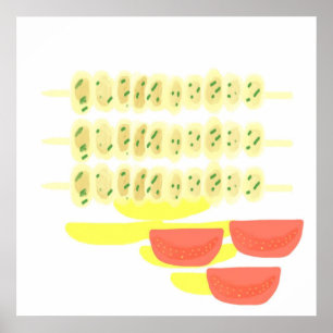 Poster pintura de comida em souvlaki greek