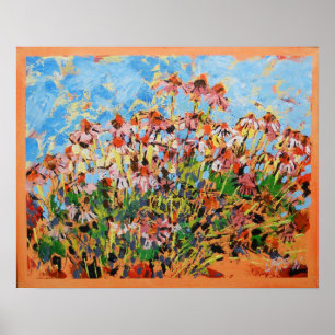 Poster Pintura de Coneflowers / Artista Larry Lerew