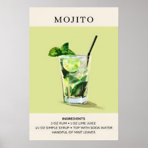 Poster Pintura de coquetel Mojito