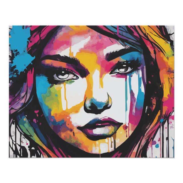 Pôster Pintura de cor de água (Frente)