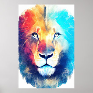 Poster Pintura de Cores de Animais da Natureza Selvagem d