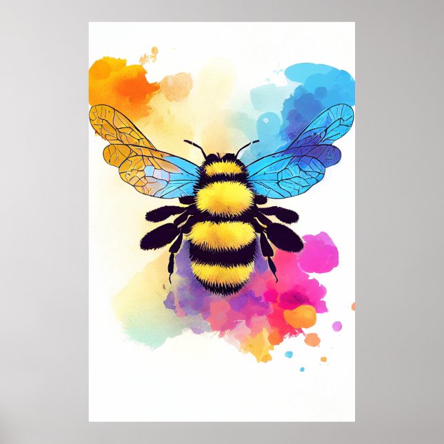 Poster Pintura de cores de animais da raça "Bee Wild Natu (Frente)
