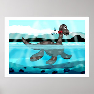 Pôster Pintura de Dinossauro Plesiossauro