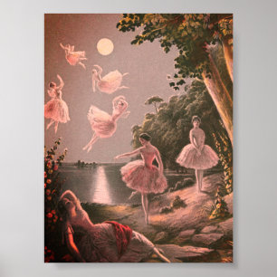 Poster Pintura de Fairies Vintage