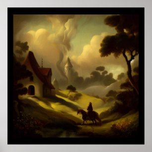 Poster Pintura de fantasia 2 - Paisagem medieval