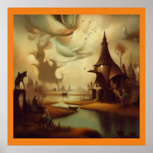 Poster Pintura de fantasia 3 - Paisagem medieval