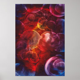 Poster Pintura de fantasia do espaço profundo pintada à m