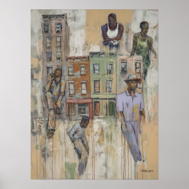 Poster Pintura de Figuras Abstratas de Harlem (Frente)