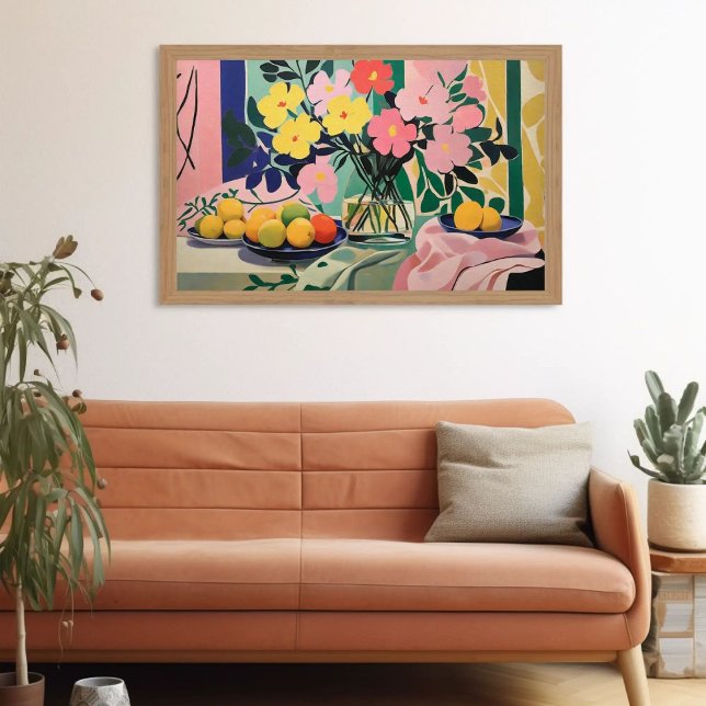 Poster Pintura de Flor Vibrante Inspirada por Matisse (Criador carregado)