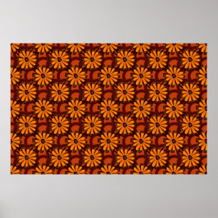 Poster Pintura de flores caindo, rabiscos, textura grunge
