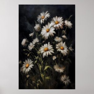 Poster Pintura de Flores de Margaridas, Dark Academia, Vi