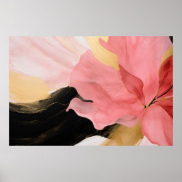 Poster pintura de flores rosa-abstrato